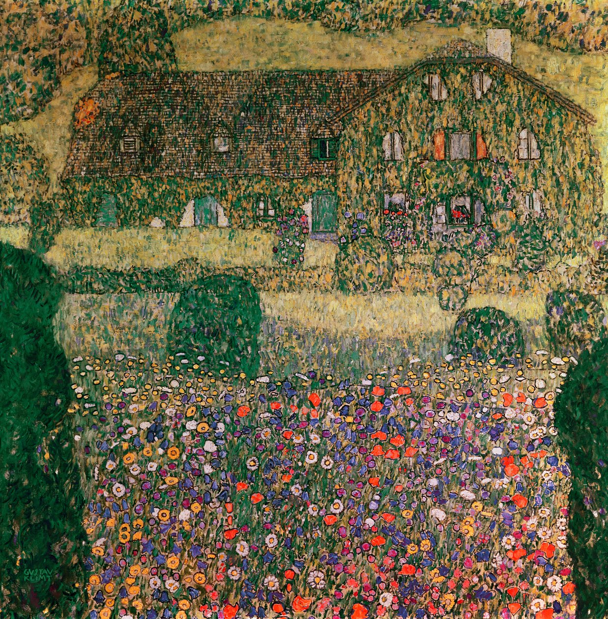Tájház az Attersee mellett, 1914 körül alkotó: Gustav Klimt