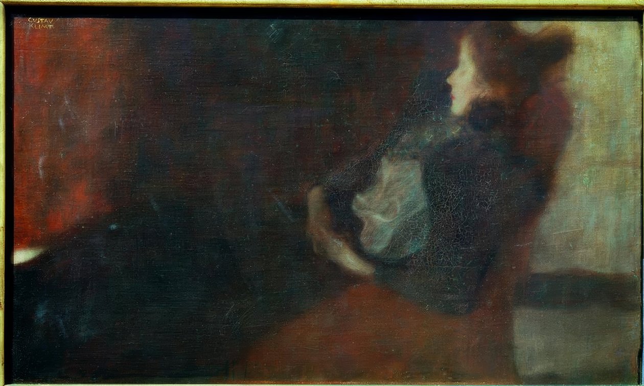 Hölgy a kandalló mellett alkotó: Gustav Klimt