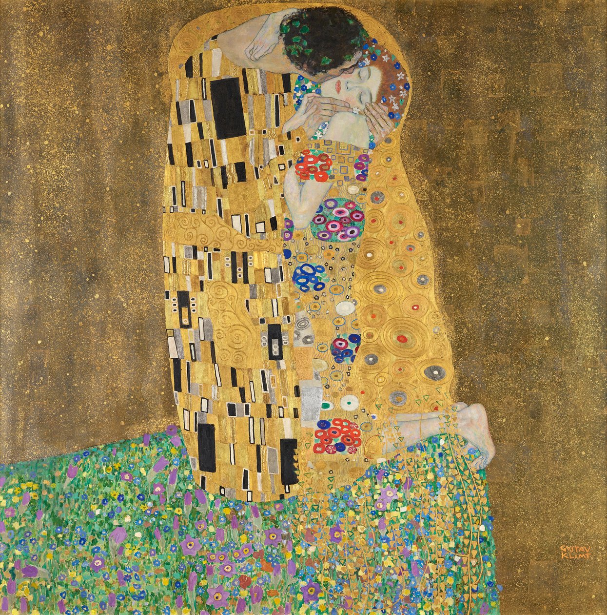 A csók (szerelmes pár) alkotó: Gustav Klimt