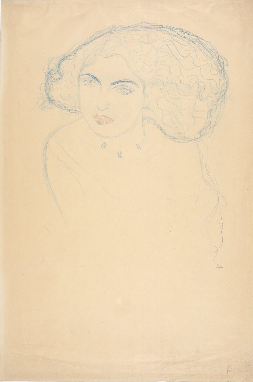 Egy nő feje, c. 1916. alkotó: Gustav Klimt