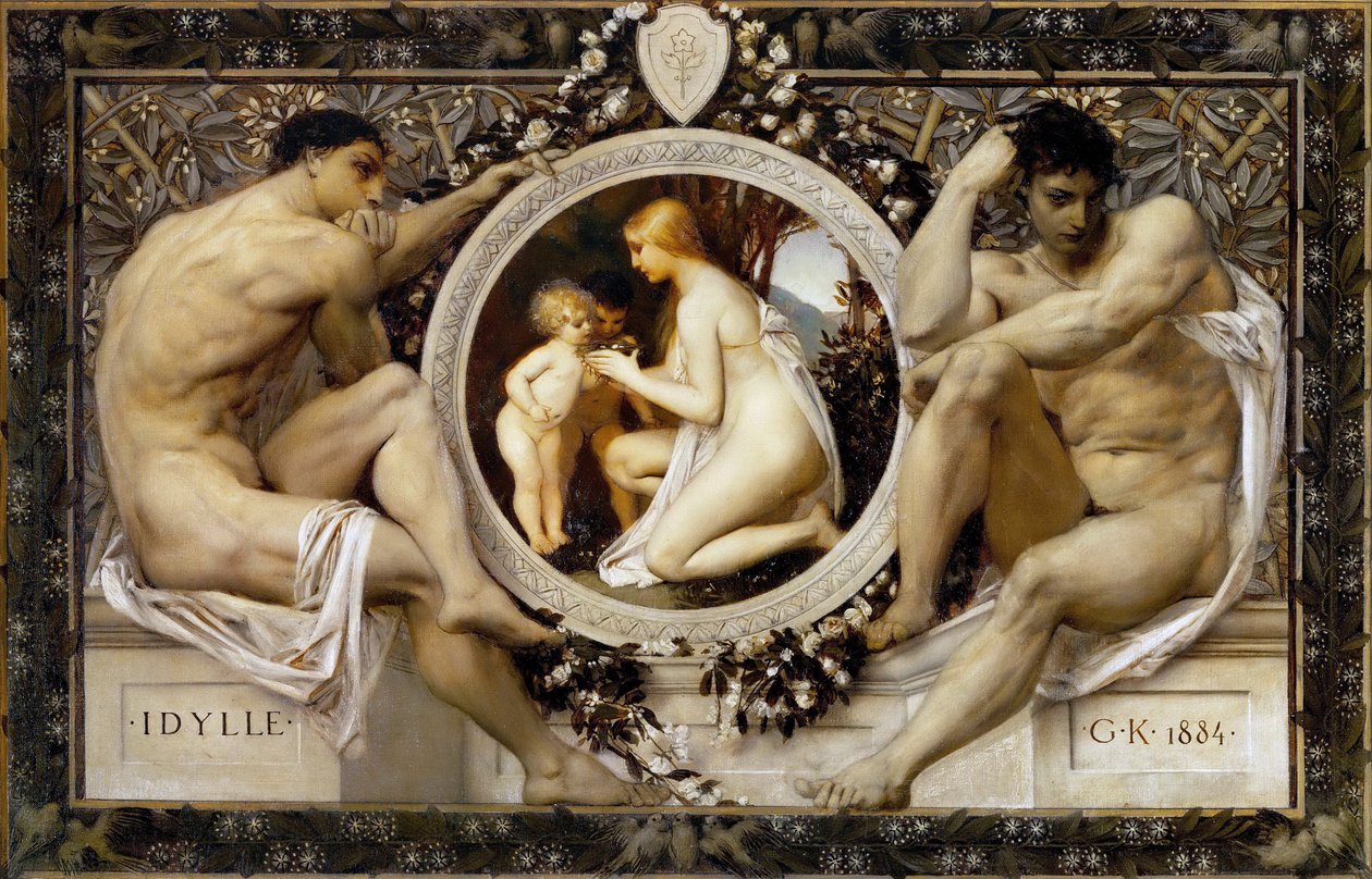 Idill, 1884 alkotó: Gustav Klimt