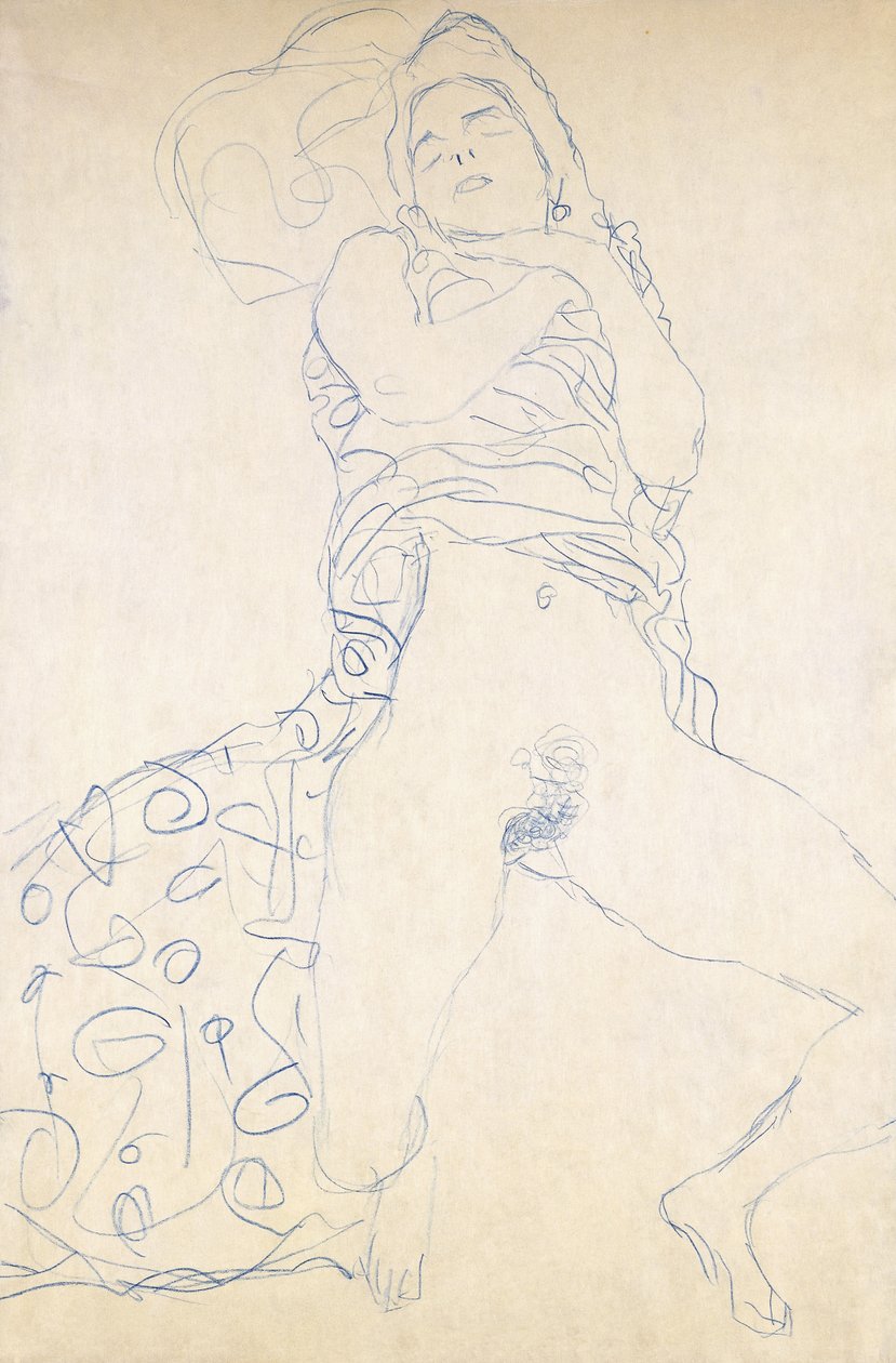 Meztelen; Halbakt, 1913 alkotó: Gustav Klimt