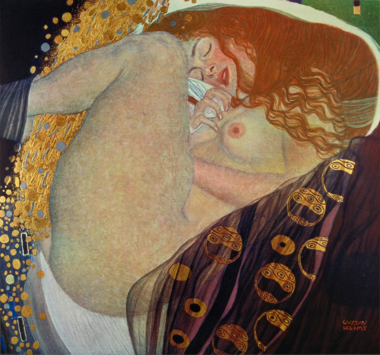 Danae című festmény után készült mélynyomás alkotó: Gustav Klimt