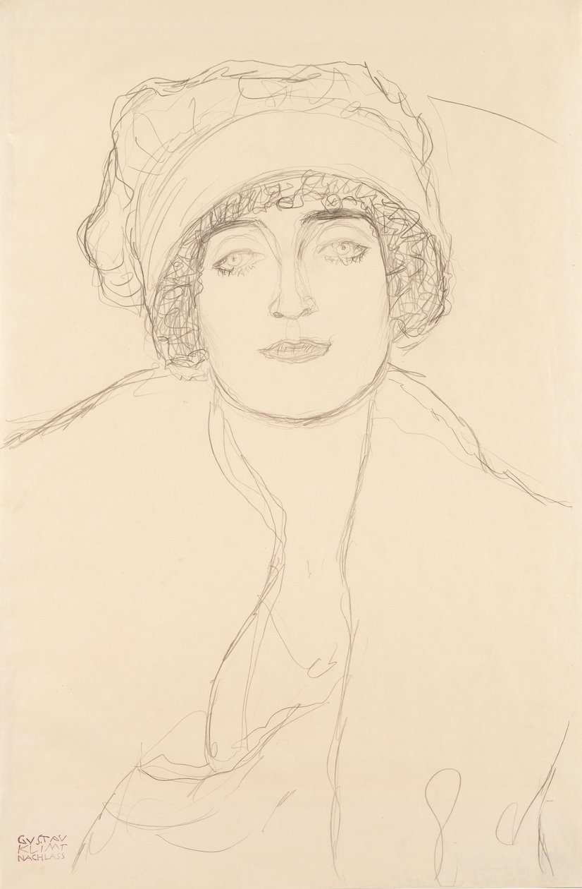 Portré kalapban, 1917-118 alkotó: Gustav Klimt