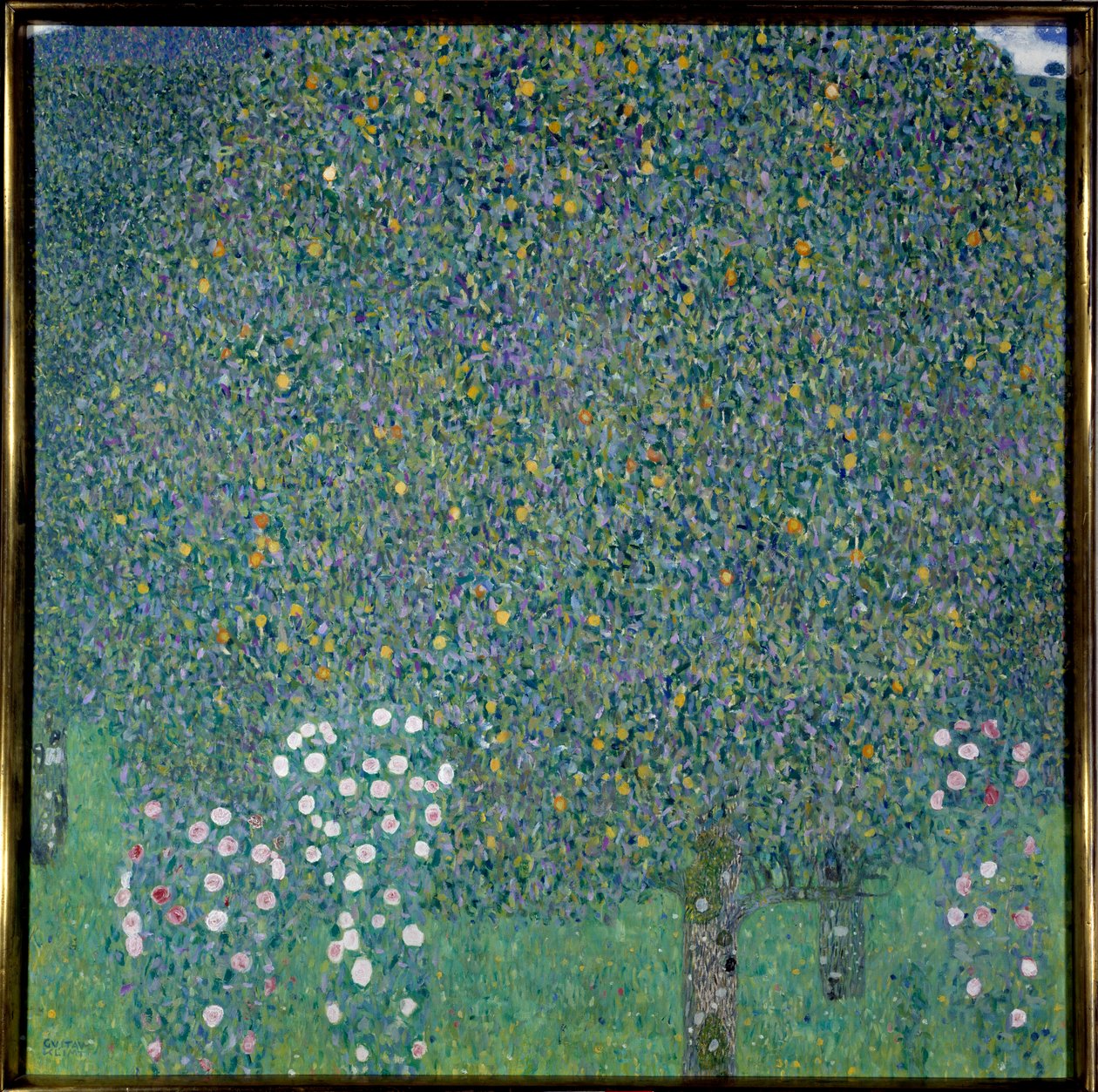Rózsabokrok a fák alatt alkotó: Gustav Klimt