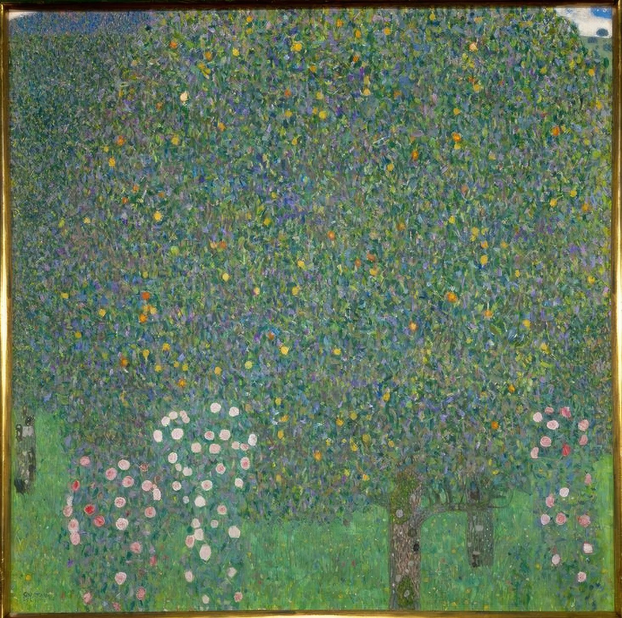 Rózsabokrok a fák alatt alkotó: Gustav Klimt