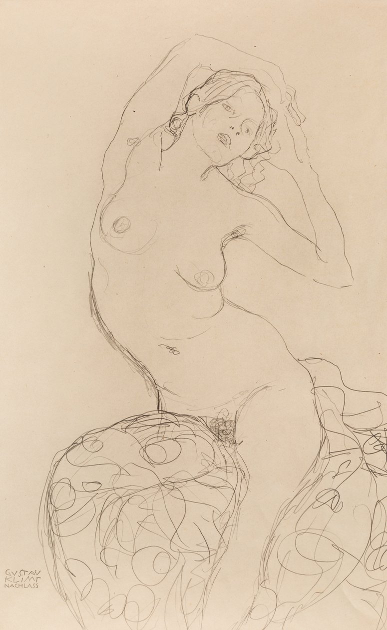 Ülő akt, 1914-1916 körül. alkotó: Gustav Klimt
