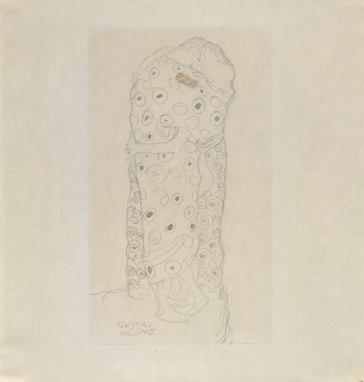 Álló szerelmespár, 1907-1908. alkotó: Gustav Klimt