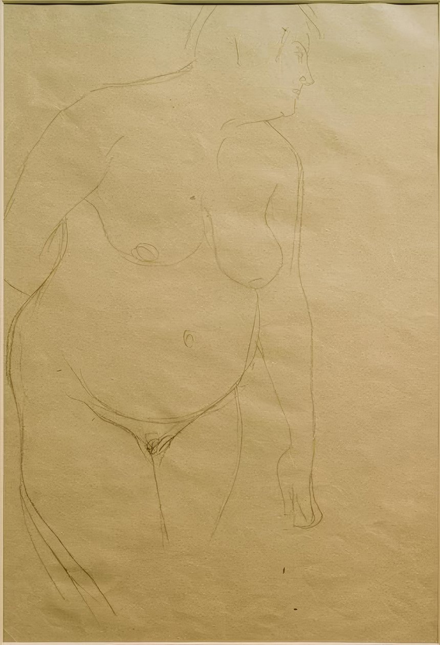 Álló, kövér női meztelen, kissé jobbra (tanulmány) alkotó: Gustav Klimt