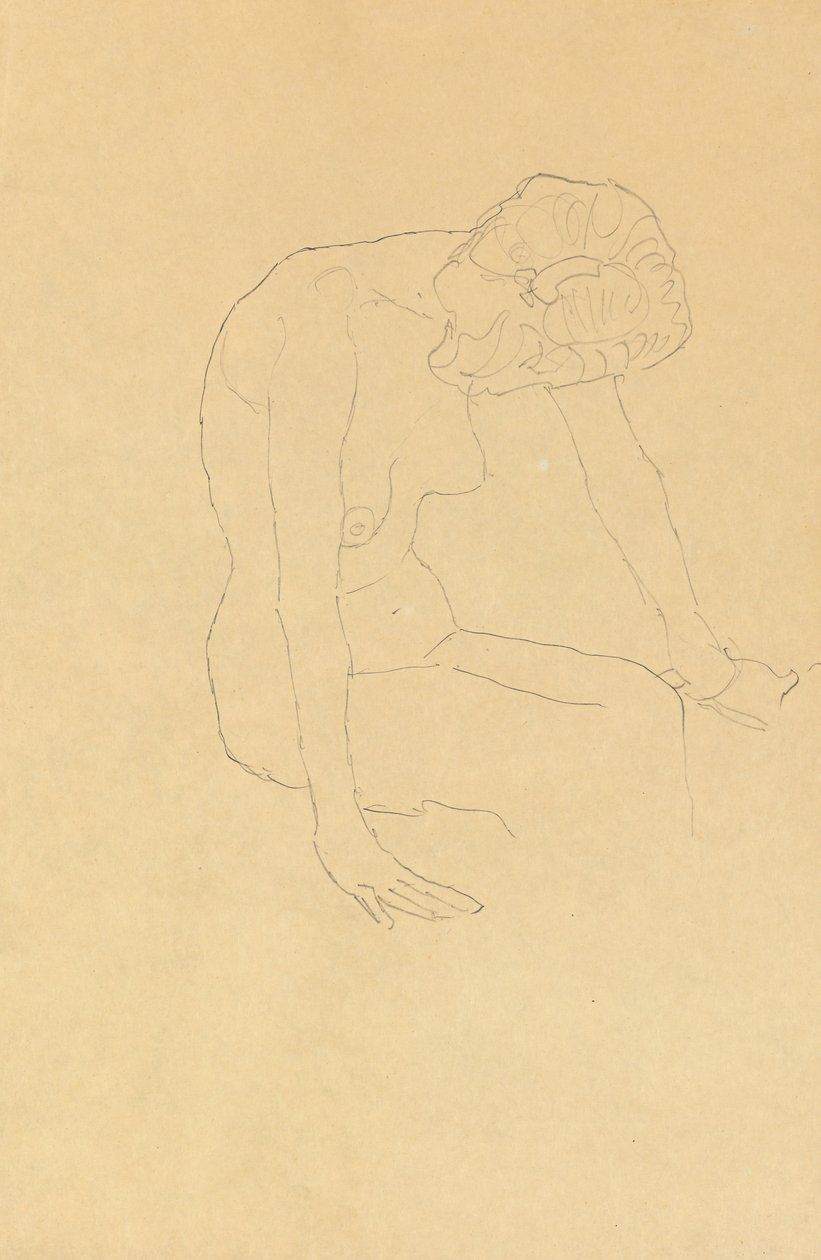 Tanulmány egy női aktról, 1908-1909 körül alkotó: Gustav Klimt