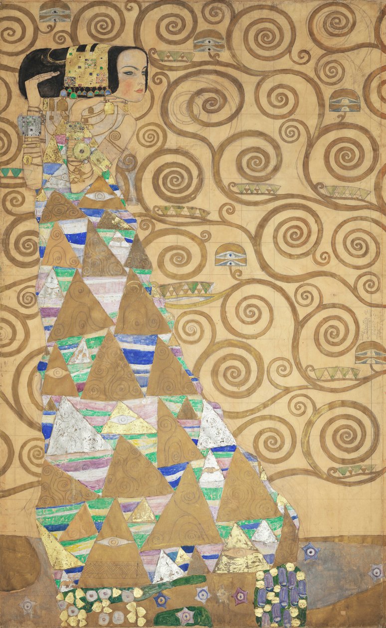 The Stoclet Frieze, Részlet: Az elvárás, 1905-1909. alkotó: Gustav Klimt