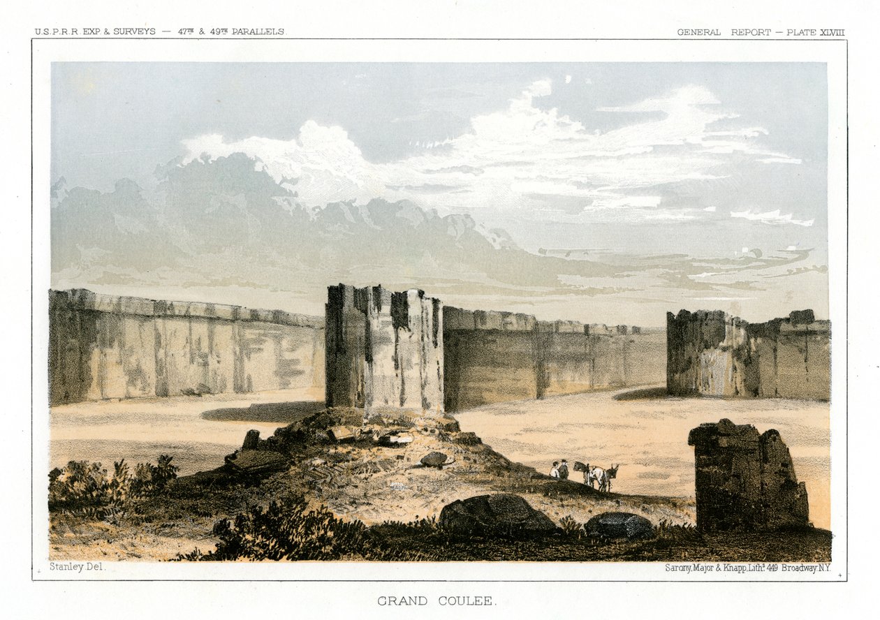 Grand Coulee, Washington, USA, 1856 alkotó: Gustav Sohon