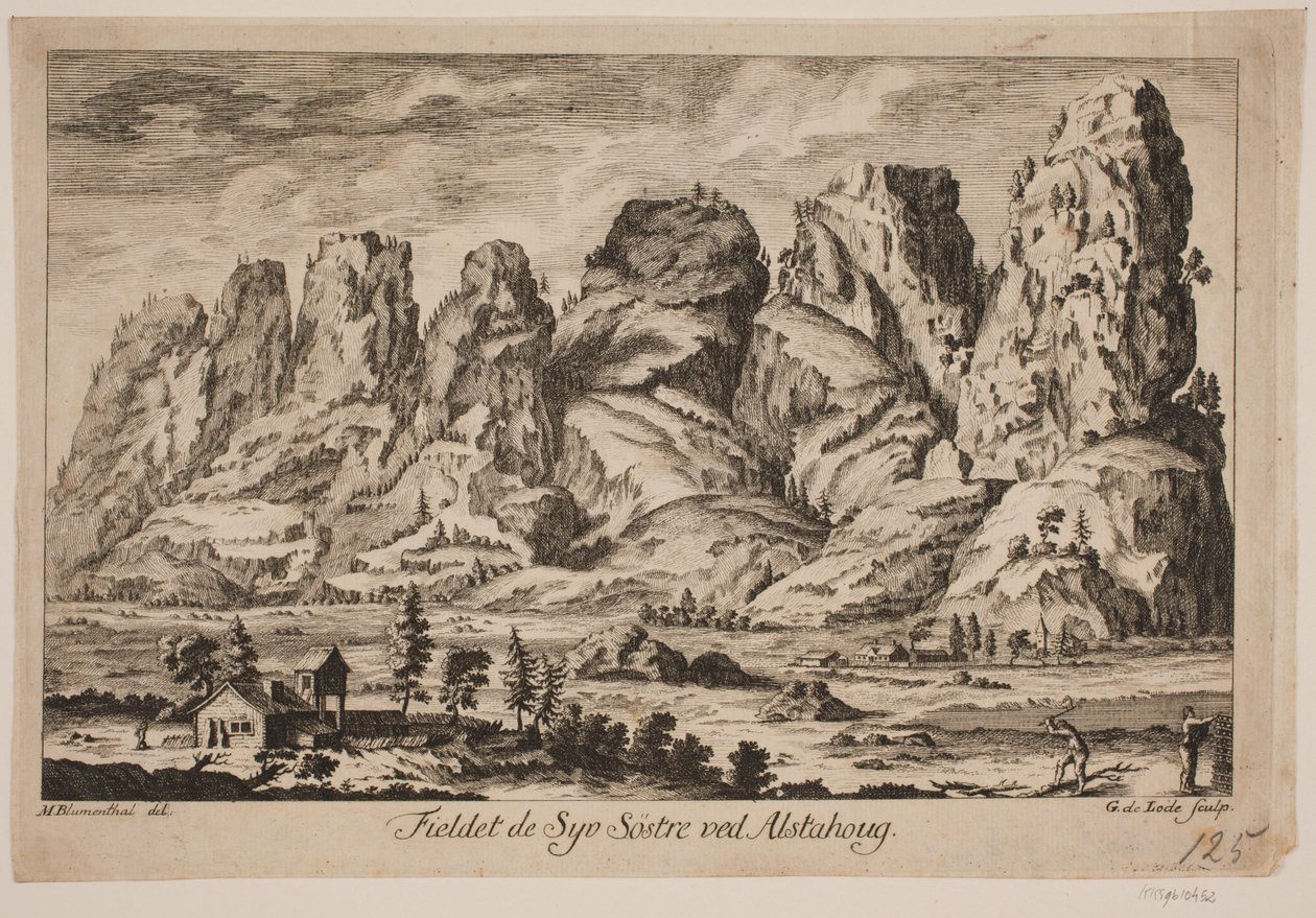 "A hét nővér hegye Alstahaugnál" alkotó: Gustav de Lode