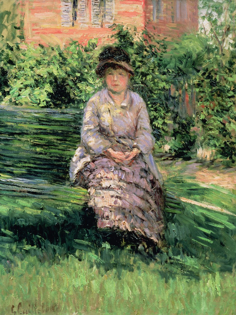 Madame Renoir (1860-1915) a Petit-Gennevilliers-i kertben, 1891 körül. alkotó: Gustave Caillebotte