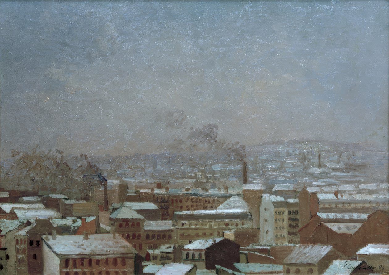 Párizs a hó alatt alkotó: Gustave Caillebotte