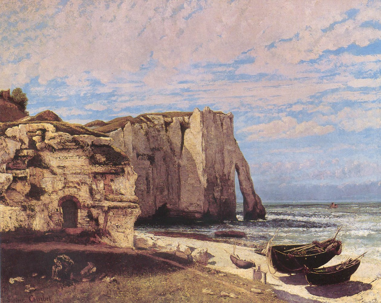 Sziklák az Etretatban a vihar után alkotó: Gustave Courbet