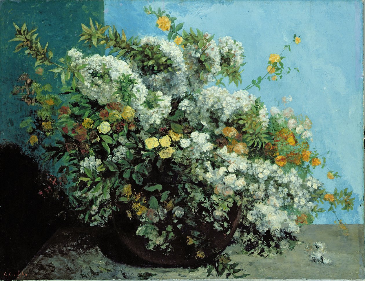 Virágzó ágak és virágok, 1855 alkotó: Gustave Courbet