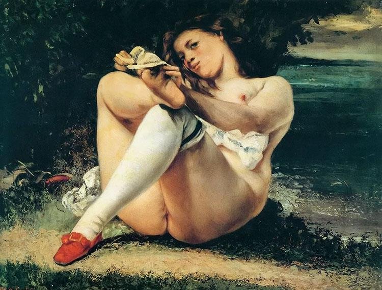 A fehér harisnyás nő alkotó: Gustave Courbet