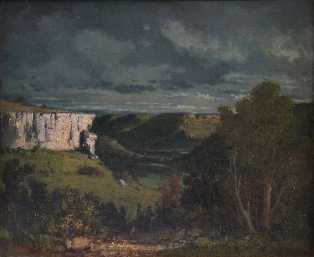 A Loue -völgy a viharos ég mellett alkotó: Gustave Courbet