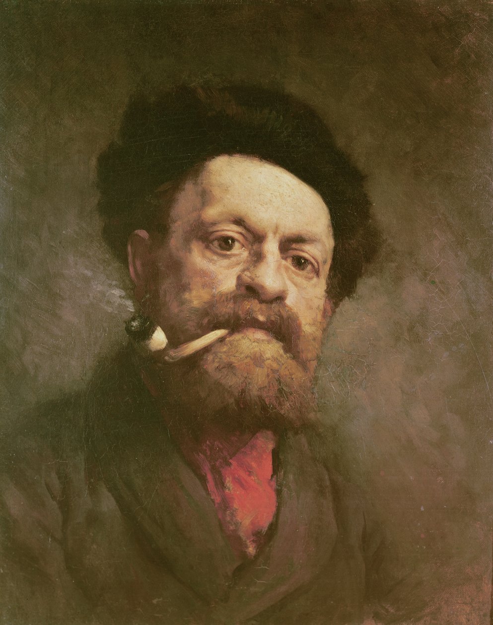 Férfi csővel alkotó: Gustave Courbet