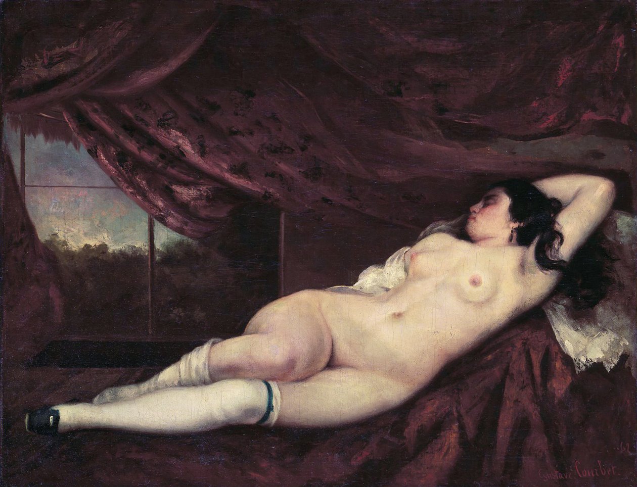 Meztelen fekvő nő alkotó: Gustave Courbet