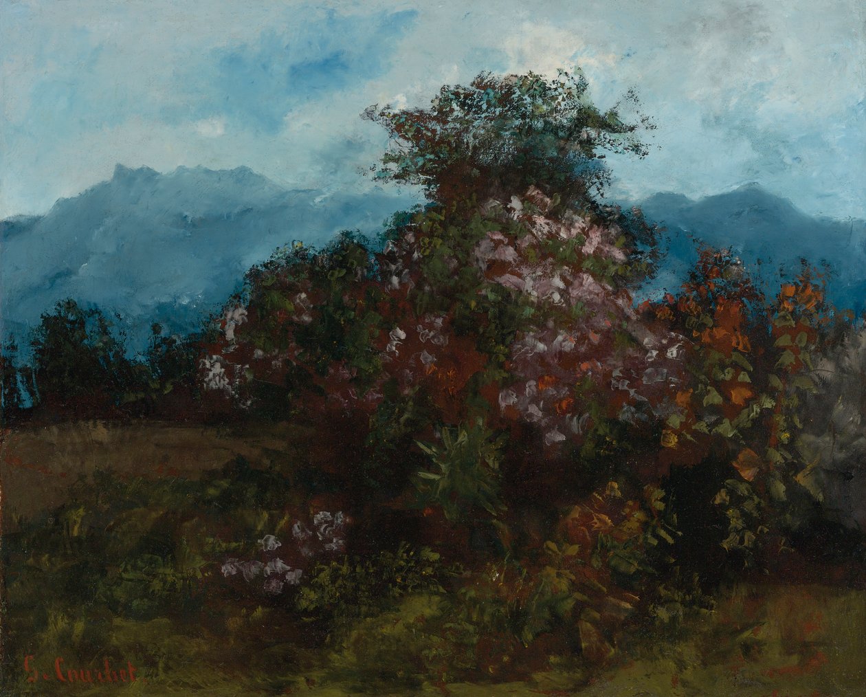 Táj virágos Massiv alkotó: Gustave Courbet