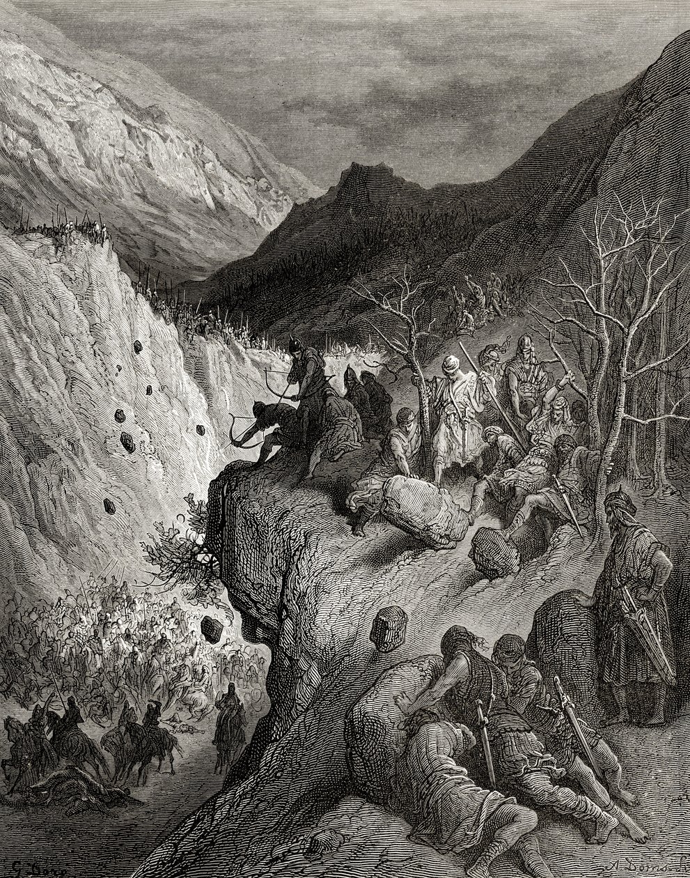Karintiai Bernardot meglepték a török portyák, illusztráció a „Bibliotheque des Croisades”-ből, J-F. Michaud, 1877 alkotó: Gustave Dore