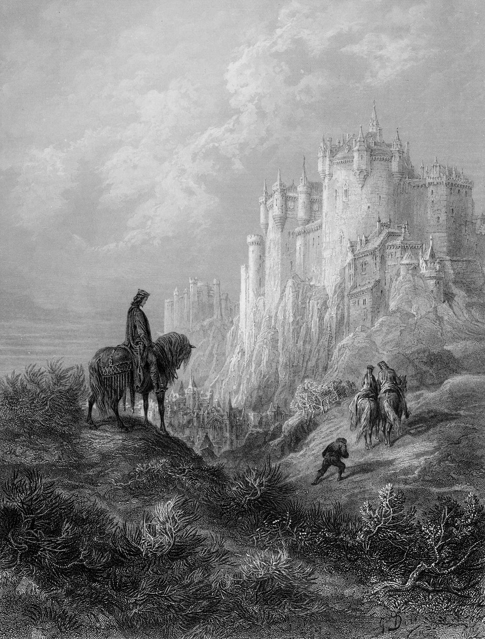 Camelot, illusztráció Alfred Tennyson „Idylls of the King” című művéből alkotó: Gustave Dore