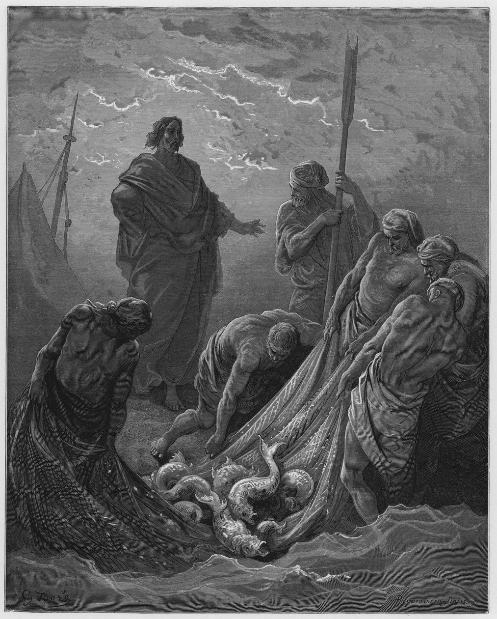 Gustave Dore Biblia: A halak csodálatos huzata alkotó: Gustave Dore