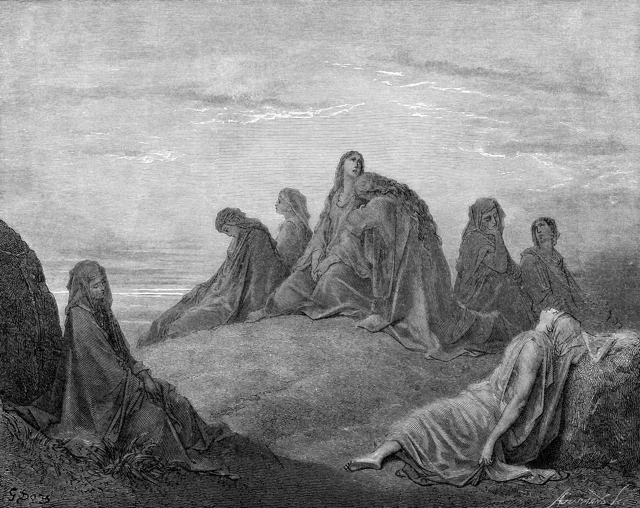 Jefte lánya és társai alkotó: Gustave Dore