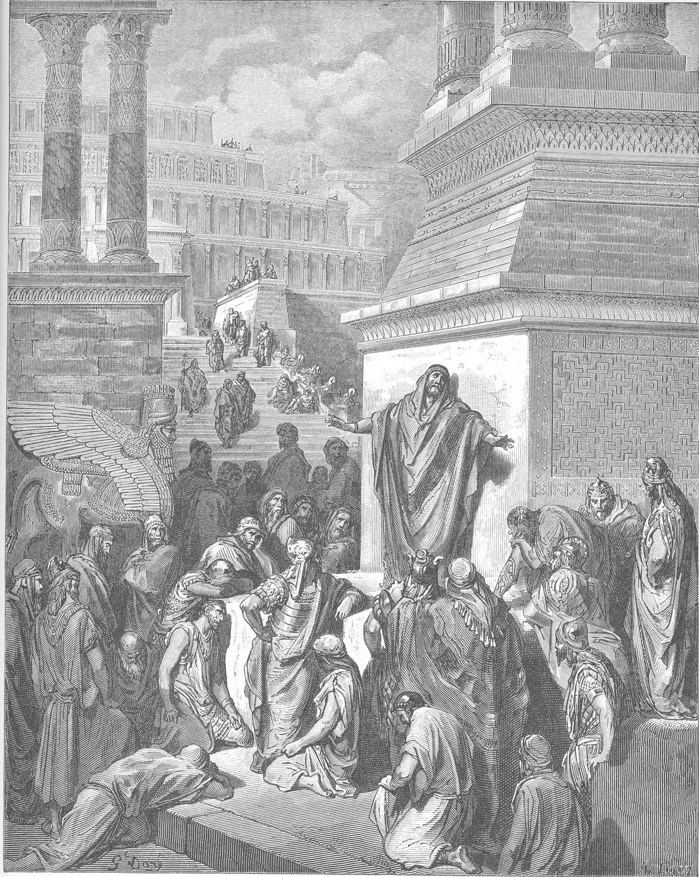 Jónás prédikál a niniveieknek alkotó: Gustave Dore