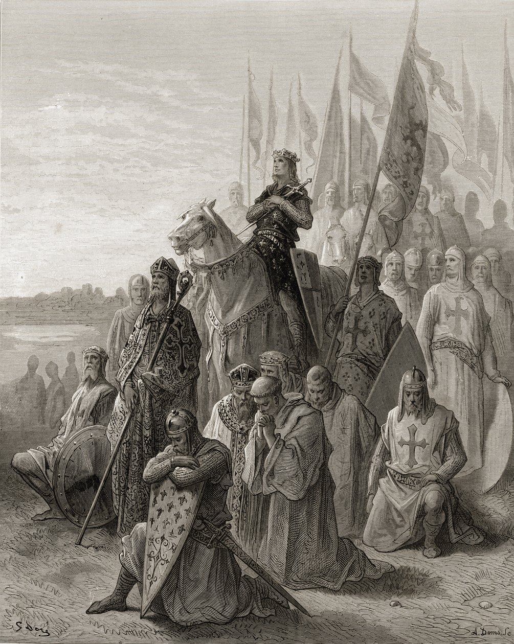 IX. Lajos király (1217-70) Damietta előtt, illusztráció a „Bibliotheque des Croisades”-ből, J-F. Michaud, 1877 alkotó: Gustave Dore
