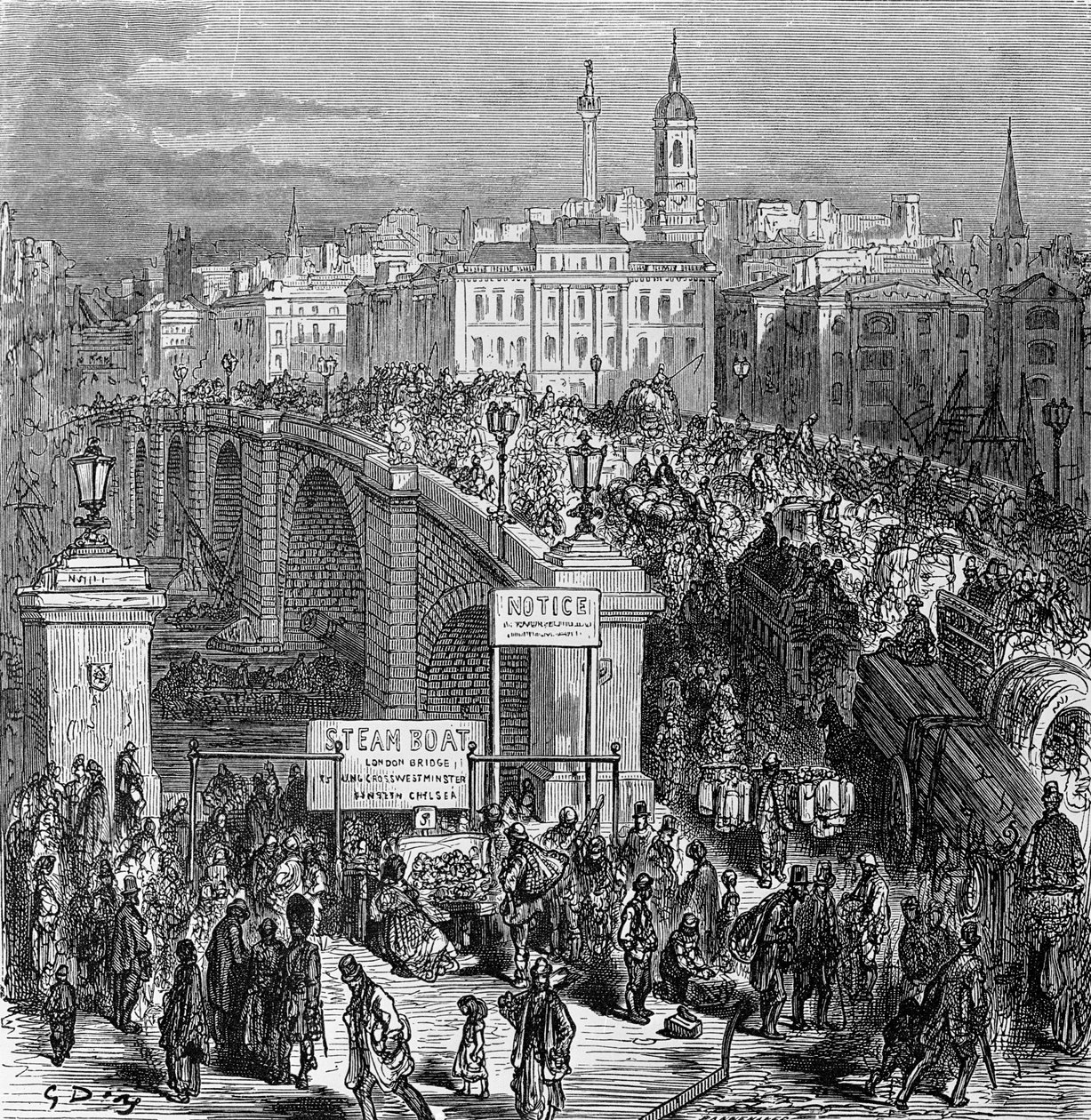 London Bridge, metszett Stephane Pannemaker, 1875 alkotó: Gustave Dore