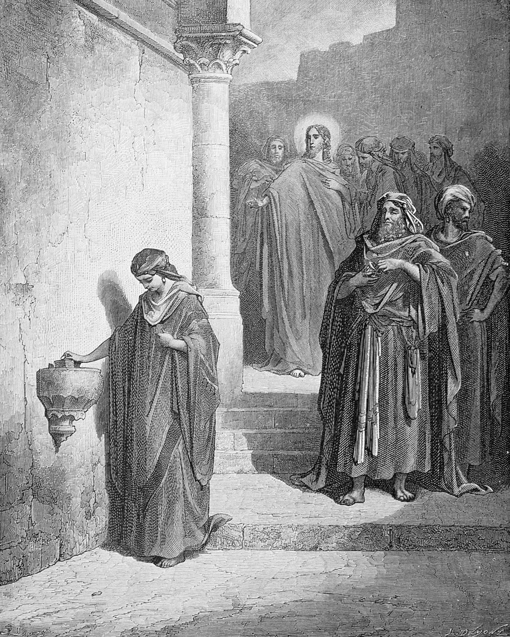 Az özvegyasszony szeme, L. Dumont metszete, 1868 körül. alkotó: Gustave Dore