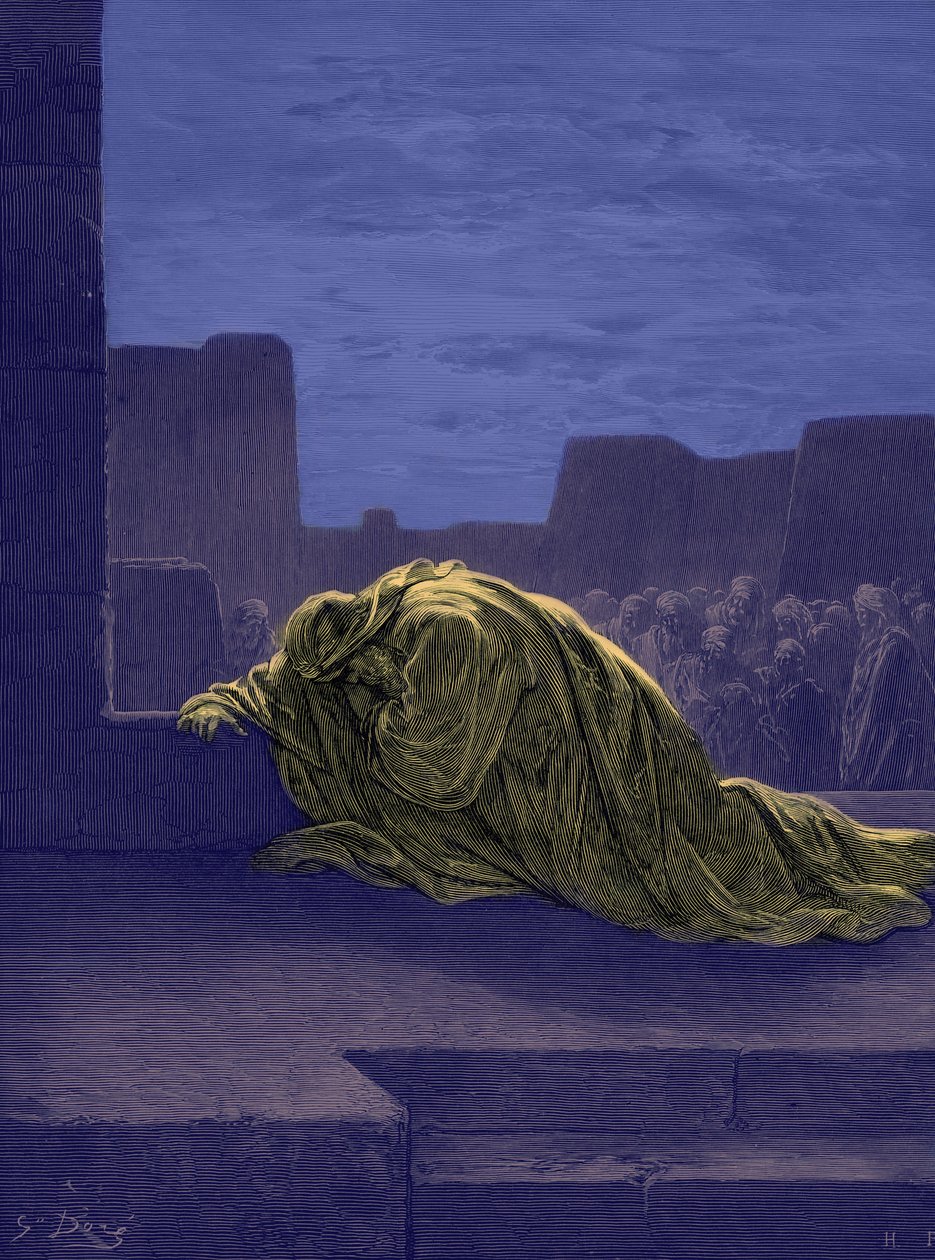 Ezsdrás próféta imádkozik, Gustave Doré. - Biblia alkotó: Gustave Dore