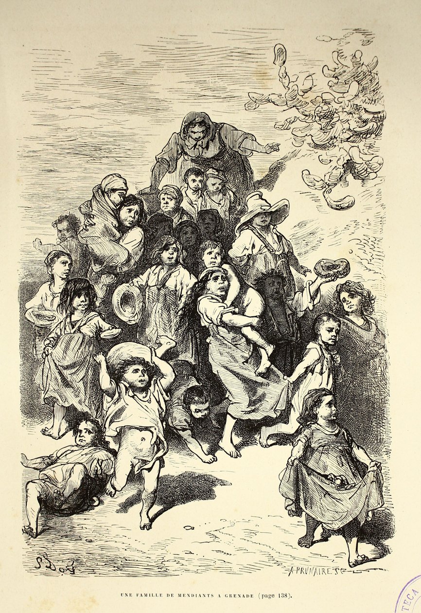 Kolduscsalád Granadában alkotó: Gustave Dore