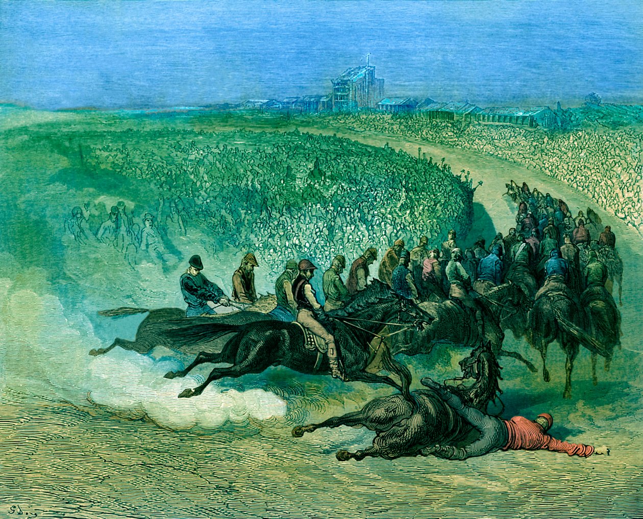 Viktoriánus derbi a Tattenham sarokban alkotó: Gustave Dore