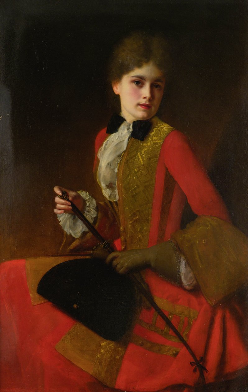 Lány lovas szokásban alkotó: Gustave Jacquet
