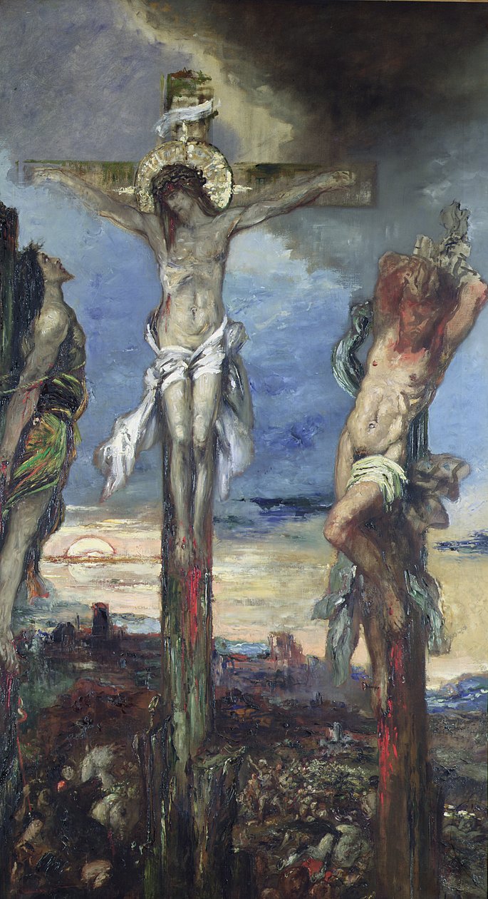 Krisztus a két tolvaj között, 1870 körül alkotó: Gustave Moreau