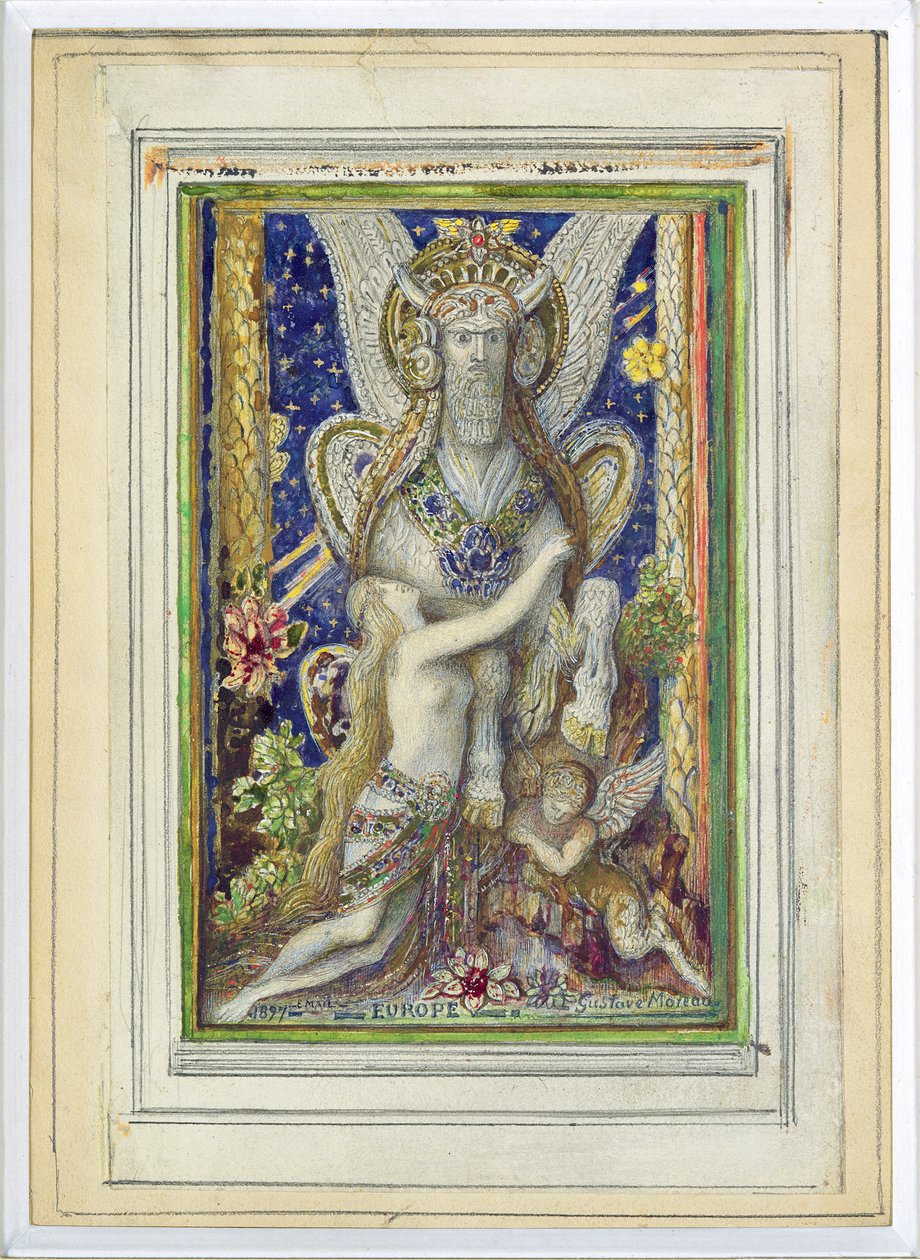 Europa, 1897 (ceruza és wc papírra) alkotó: Gustave Moreau