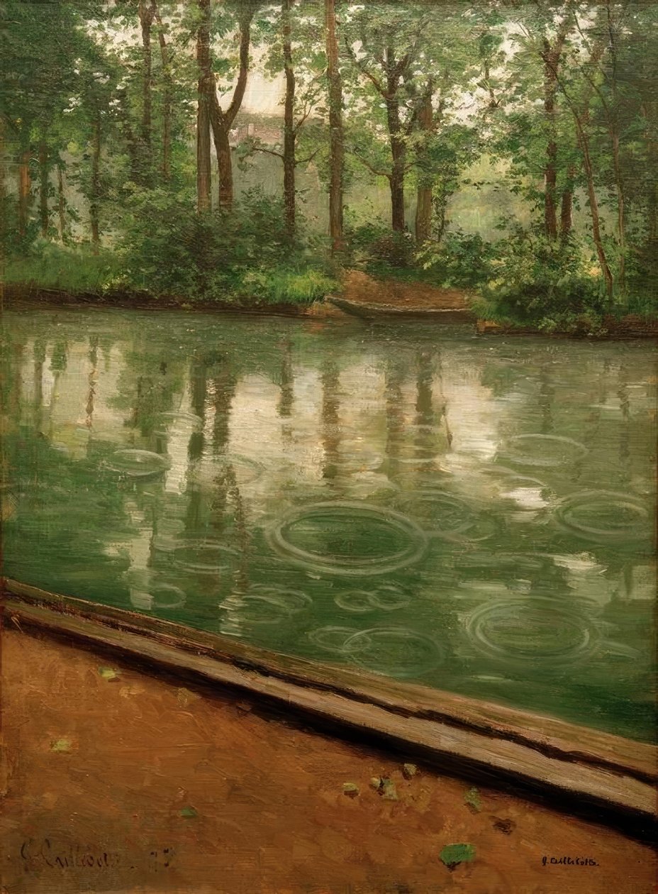 L’Yerres, esőhatás alkotó: Gustave Caillebotte