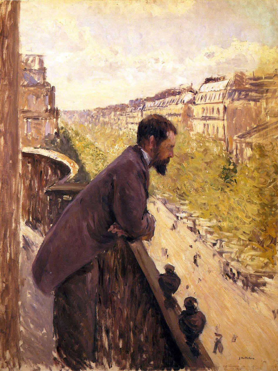 Férfi az erkélyen alkotó: Gustave Caillebotte