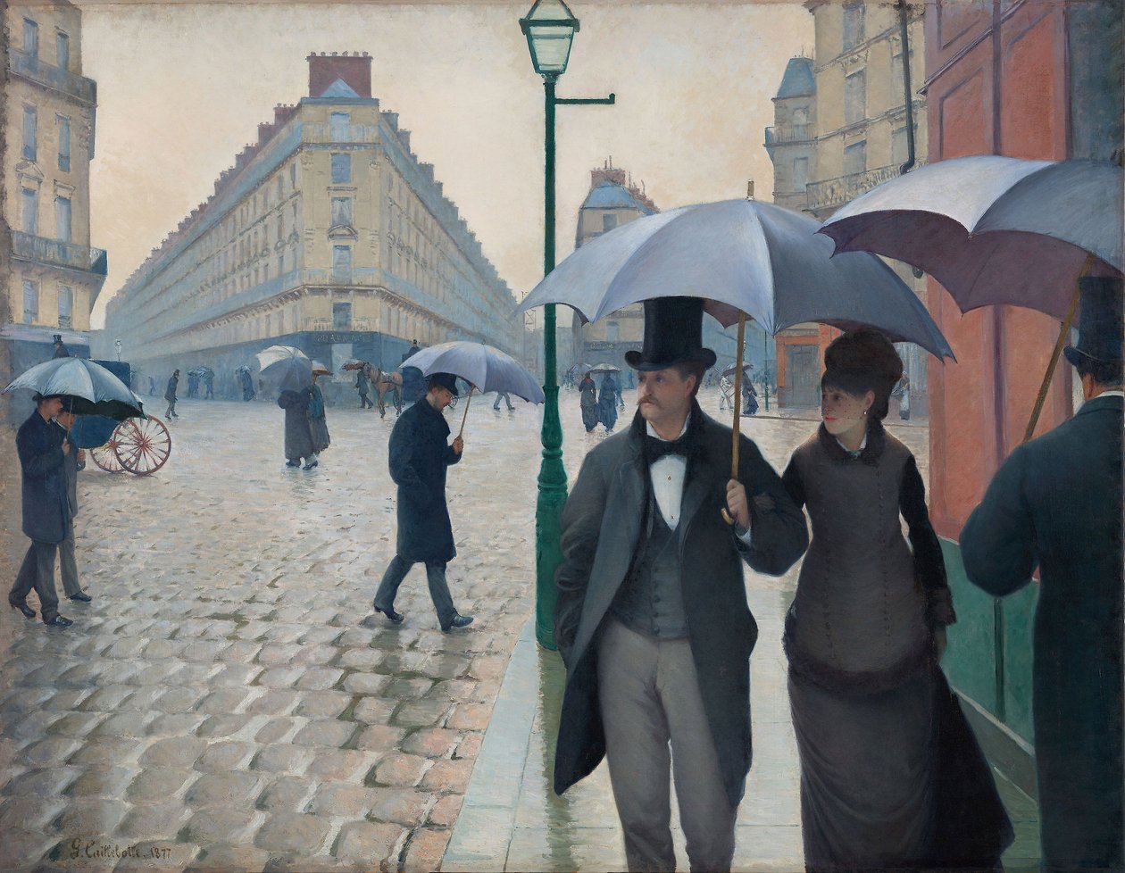 Párizs utca, esős nap alkotó: Gustave Caillebotte