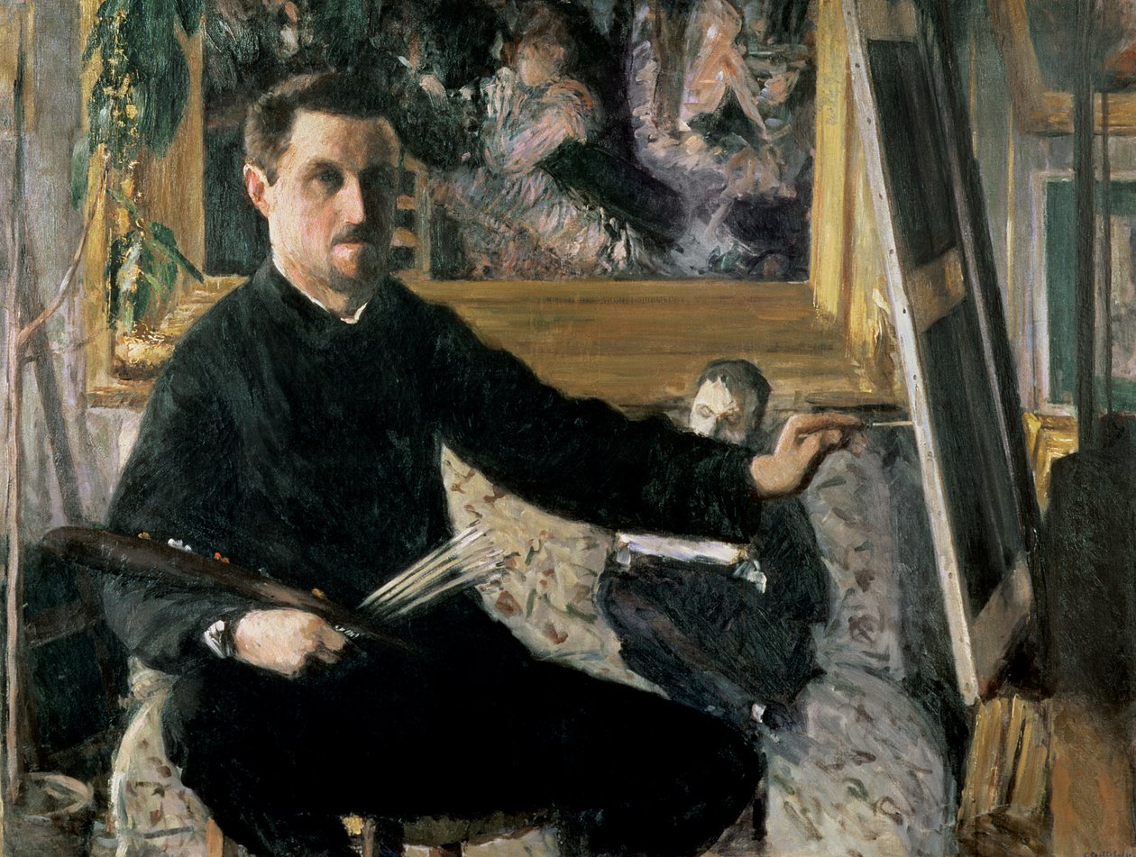 Önarckép festőállvánnyal, 1879 körül alkotó: Gustave Caillebotte