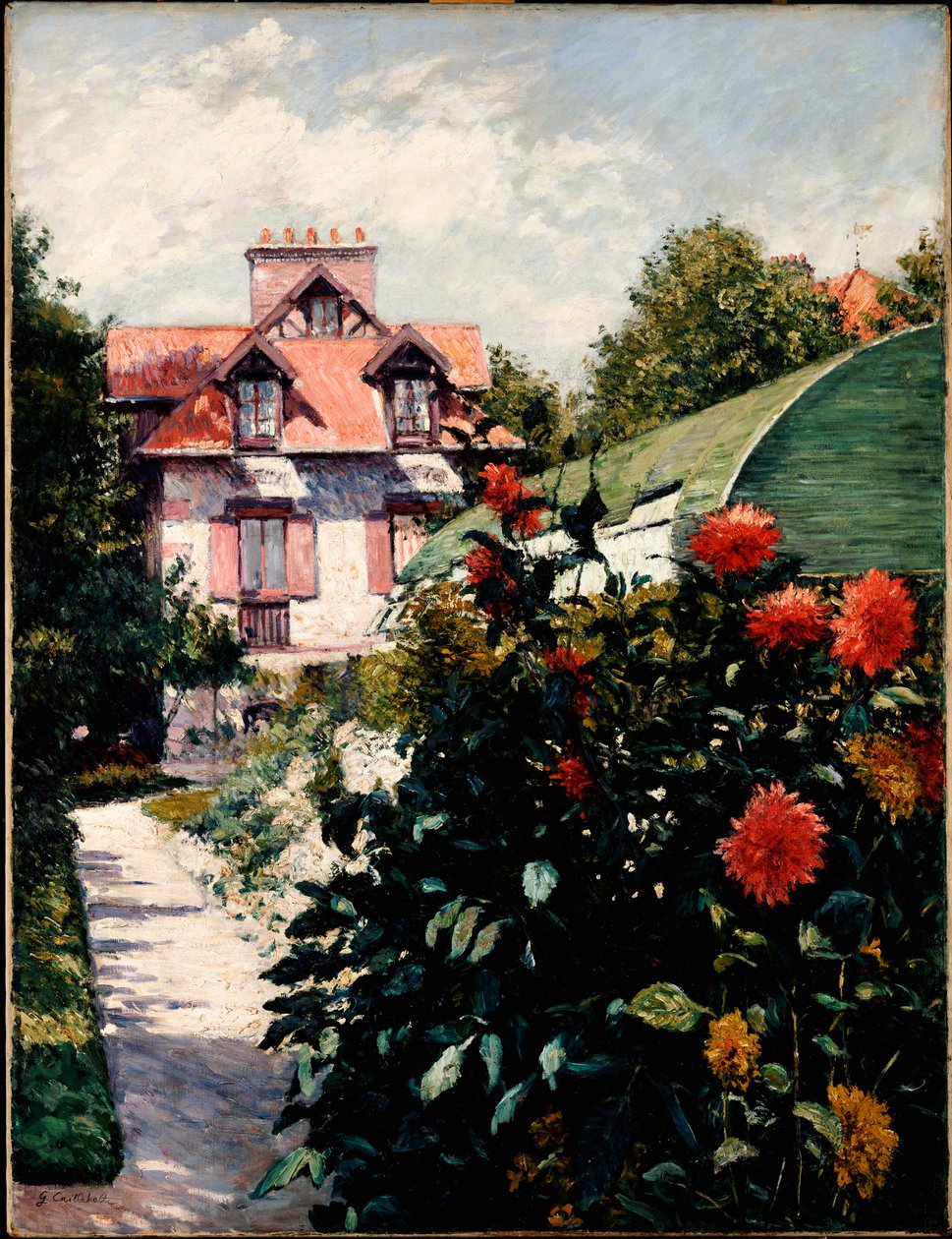 Dáliák, Petit Gennevilliers Garden, 1893 alkotó: Gustave Caillebotte