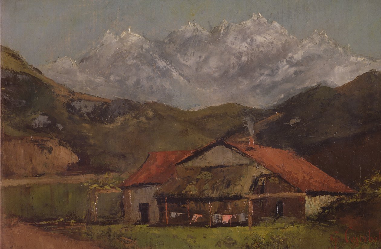 Kunyhó a hegyekben alkotó: Gustave Courbet