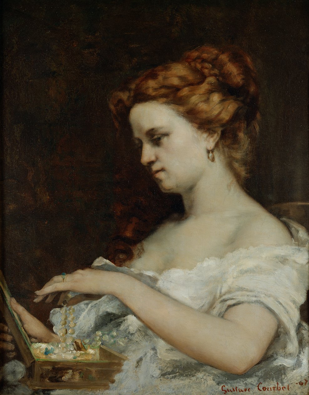 Nő ékszerekkel, 1867 alkotó: Gustave Courbet