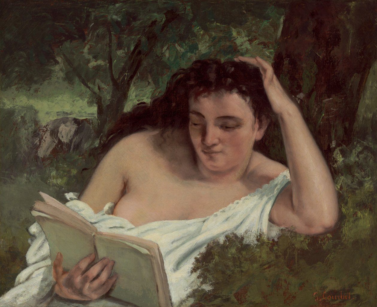Egy fiatal nő olvas, c. 18661868. alkotó: Gustave Courbet