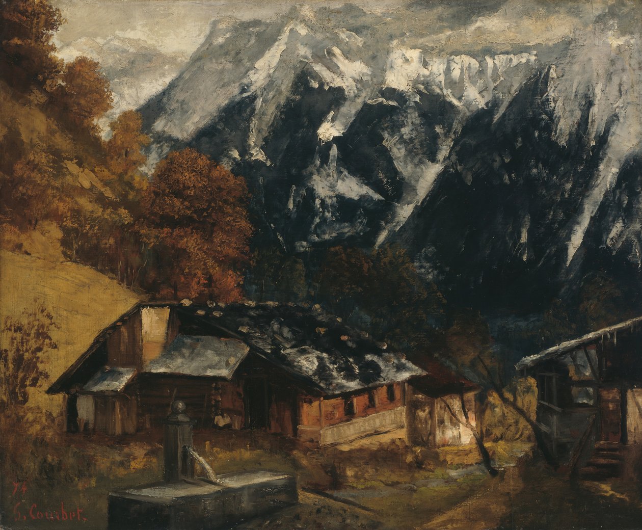Alpesi jelenet, 1874. alkotó: Gustave Courbet