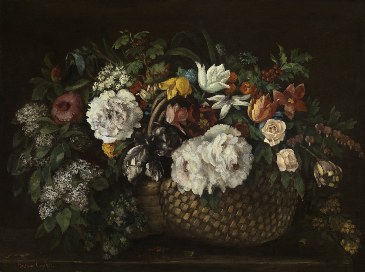 Virágok egy kosárban alkotó: Gustave Courbet